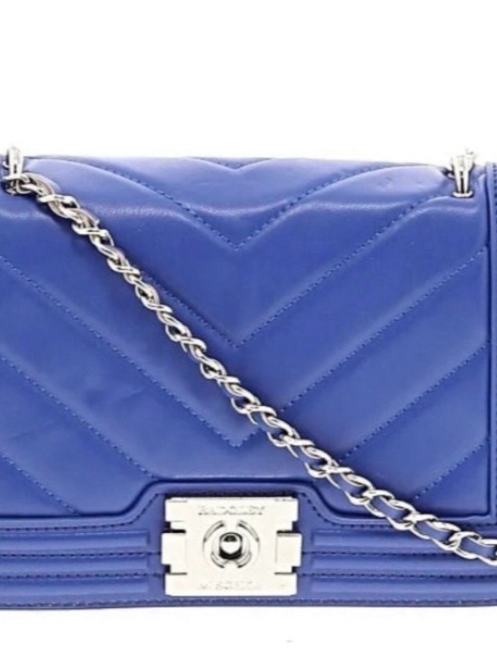 BADGELEY MISCHKA COBALT QUILTED QUILTED CHEVRON BAG NWT